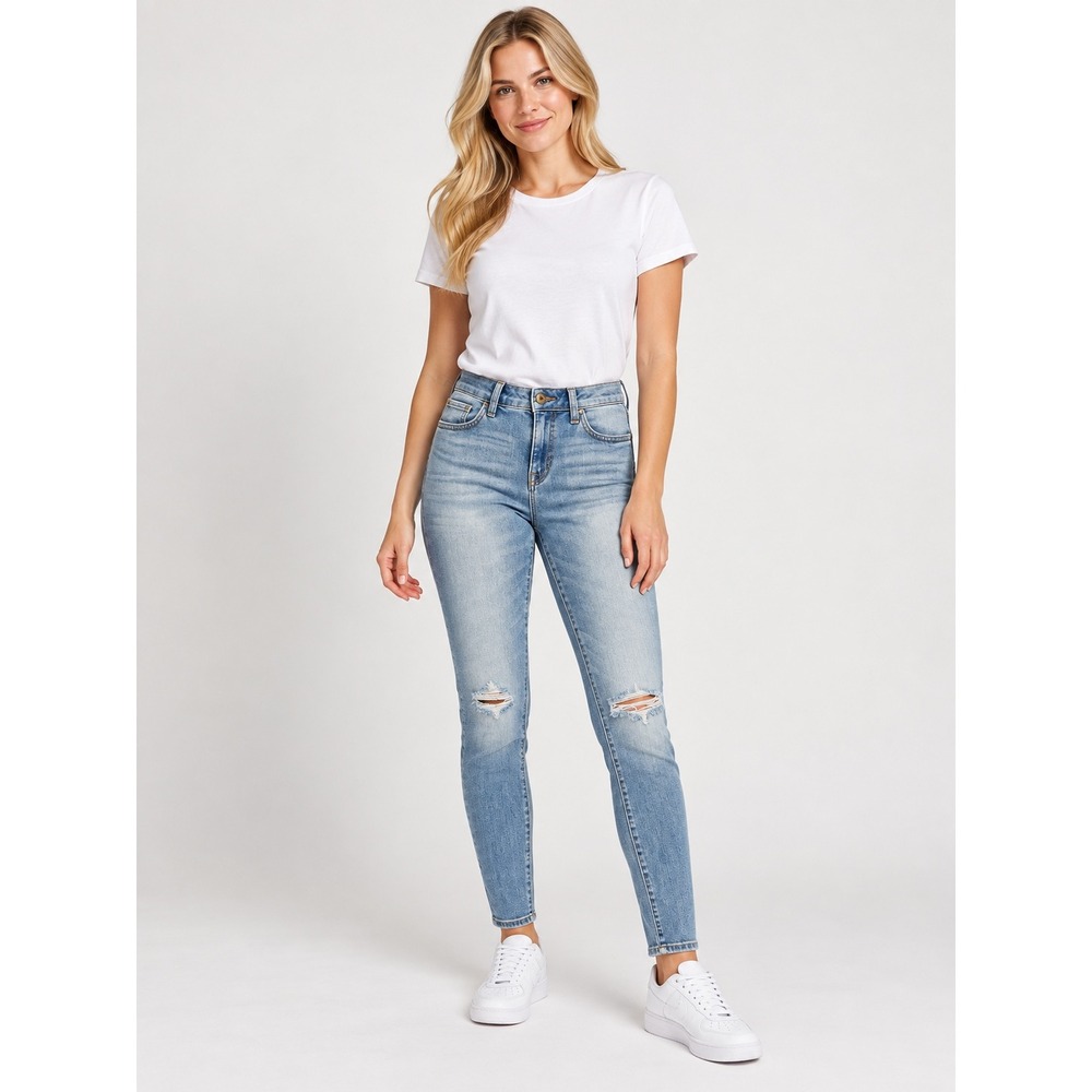 Tommy Hilfiger Womens Light Wash Distressed Skinny Jeans Size 27/4